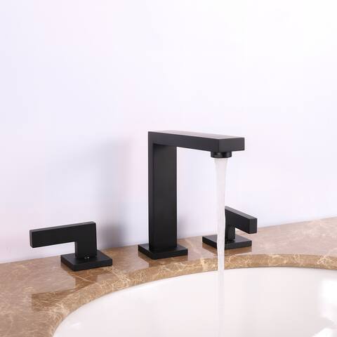 Eviva Sleek 2 Handles (3 Holes) Black Bathroom Sink Faucet