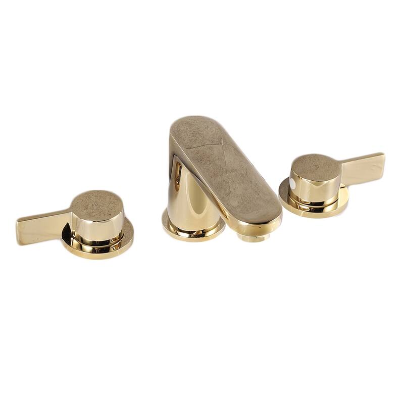Eviva Curvy 2 Handles (3 Holes) Gold Coated Bathroom Sink Faucet