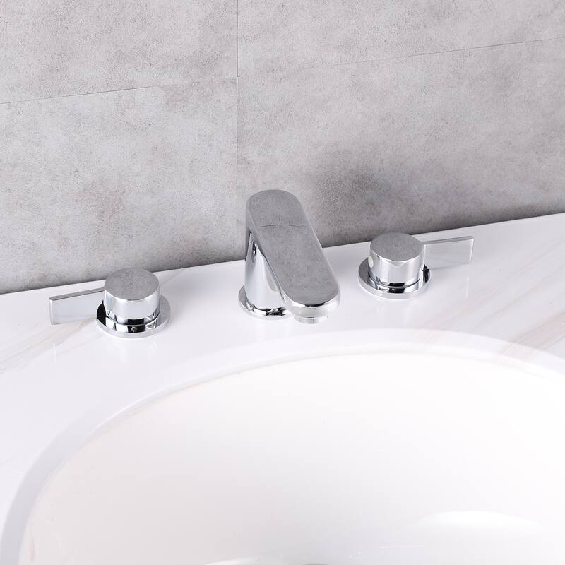 Eviva Curvy 2 Handles (3 Holes) Chrome Bathroom Sink Faucet
