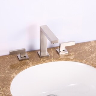 Eviva Sleek 2 Handles (3 Holes) Brushed Nickel Bathroom Sink Faucet