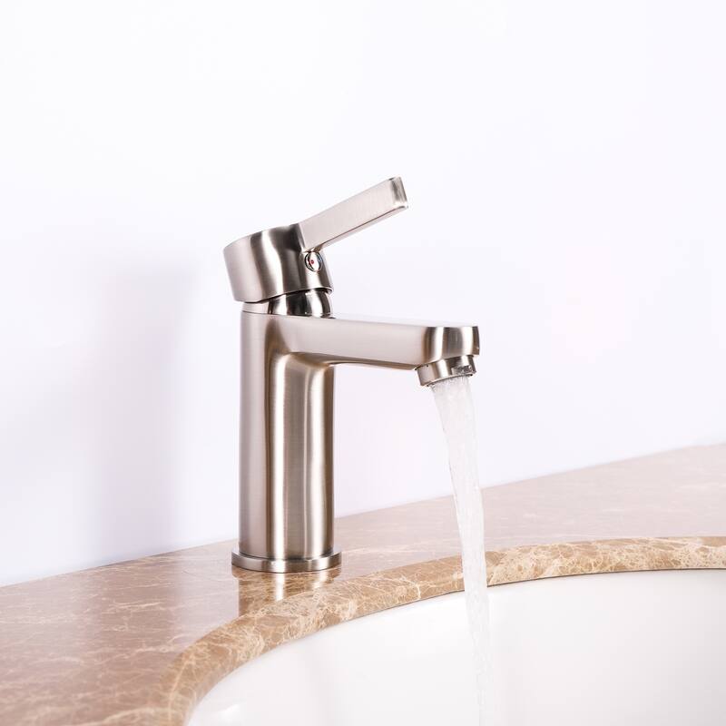 Eviva Silky Single Handle Brushed Nickel Bathroom Sink Faucet