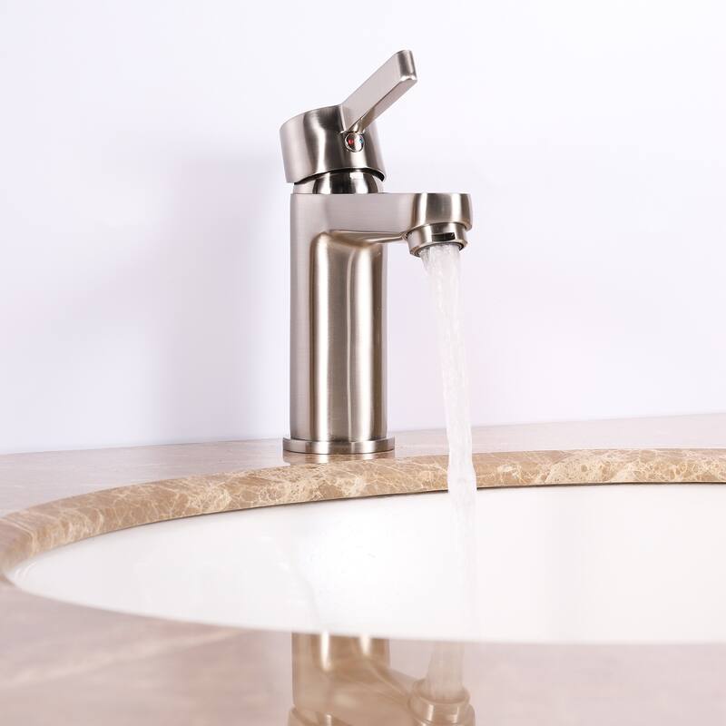 Eviva Silky Single Handle Brushed Nickel Bathroom Sink Faucet