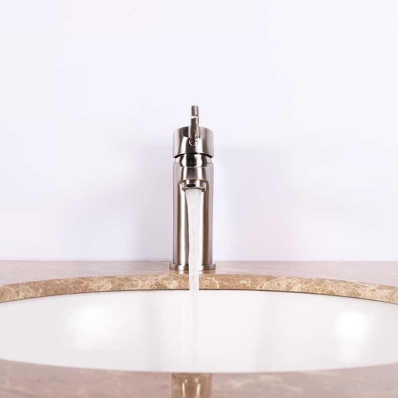 Eviva Silky Single Handle Brushed Nickel Bathroom Sink Faucet