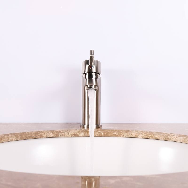 Eviva Silky Single Handle Brushed Nickel Bathroom Sink Faucet - N/A