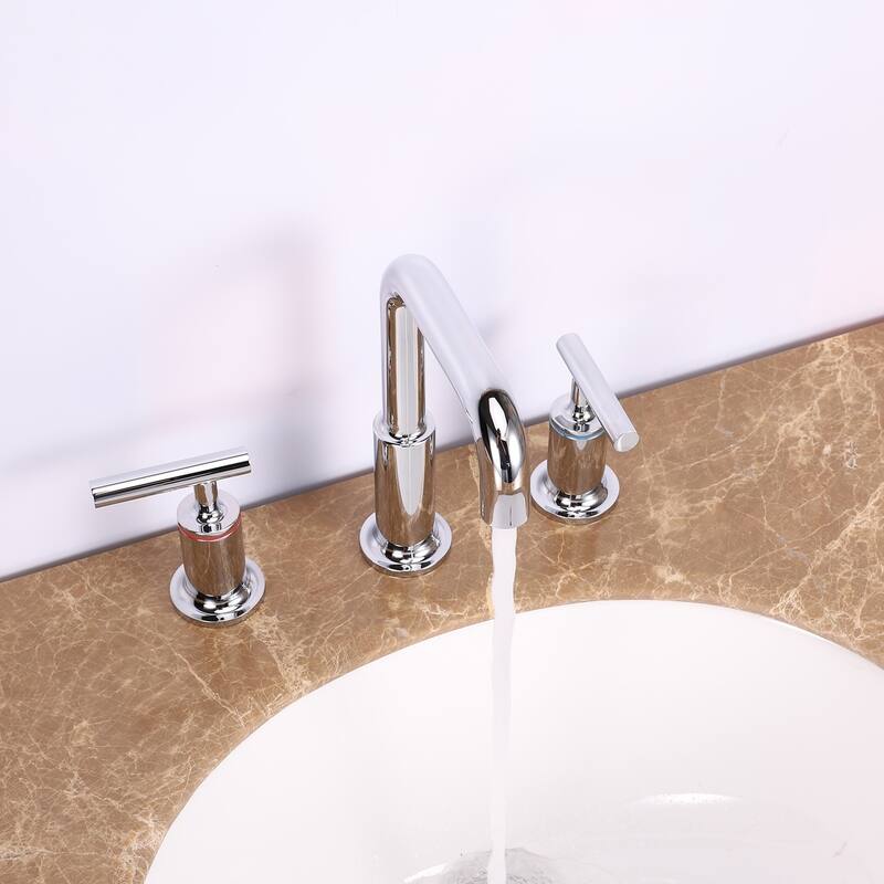 Eviva Purist 2 Handles (3 Holes) Chrome Bathroom Sink Faucet