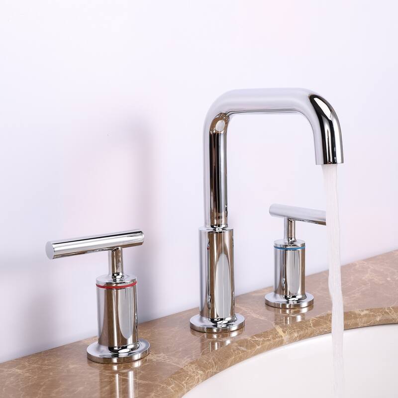 Eviva Purist 2 Handles (3 Holes) Chrome Bathroom Sink Faucet
