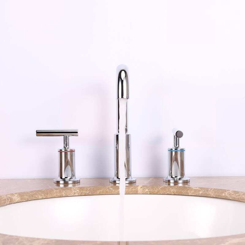 Eviva Purist 2 Handles (3 Holes) Chrome Bathroom Sink Faucet
