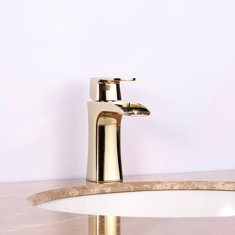 Eviva Lulu Single Handle (1 Hole) Goald Coated Bathroom Sink Faucet