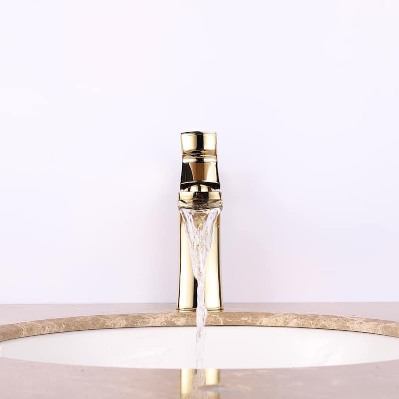 Eviva Lulu Single Handle (1 Hole) Goald Coated Bathroom Sink Faucet