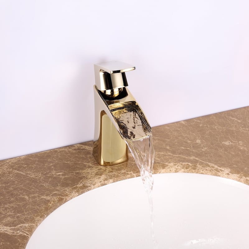Eviva Lulu Single Handle (1 Hole) Goald Coated Bathroom Sink Faucet