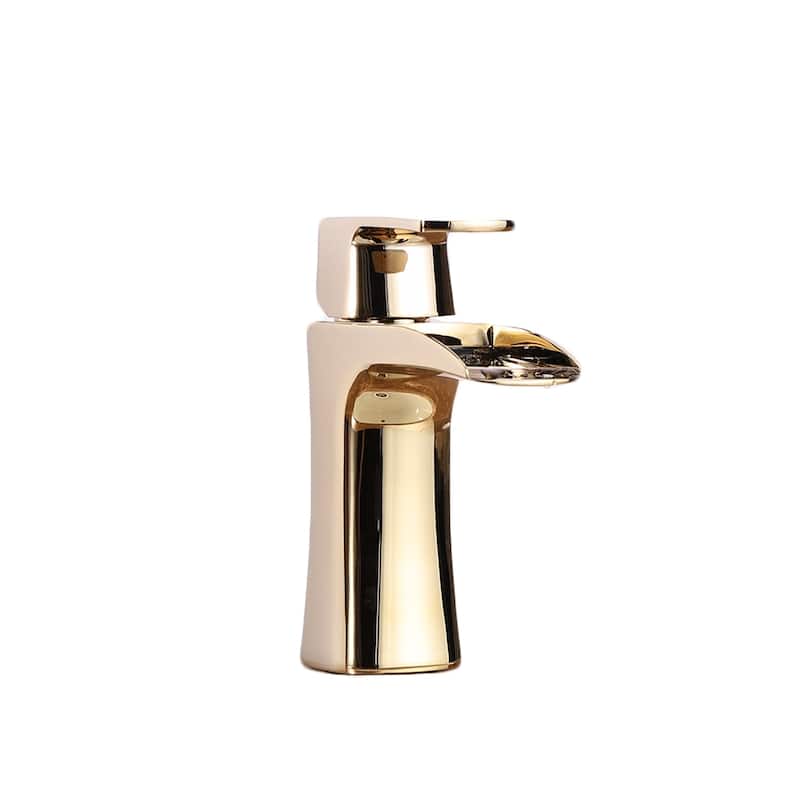 Eviva Lulu Single Handle (1 Hole) Goald Coated Bathroom Sink Faucet