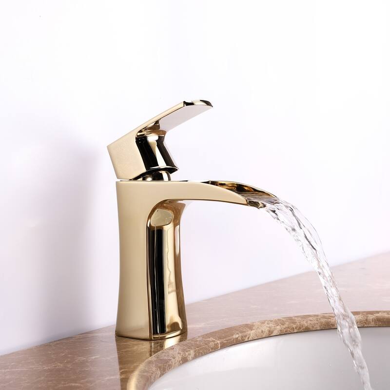 Eviva Lulu Single Handle (1 Hole) Goald Coated Bathroom Sink Faucet