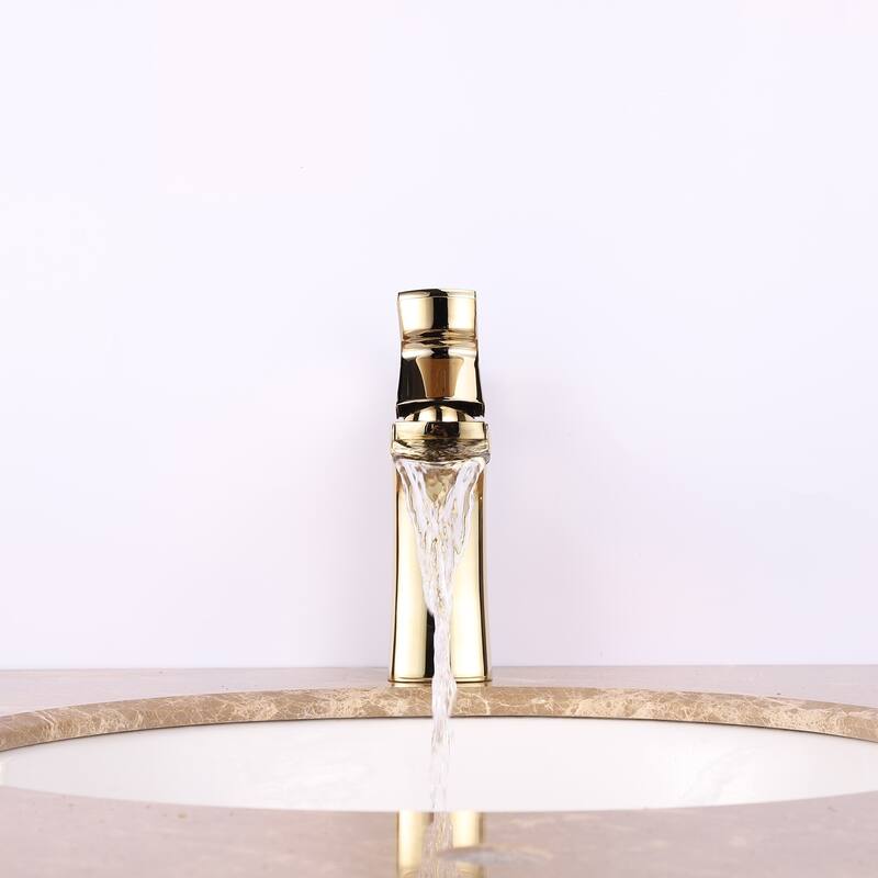 Eviva Lulu Single Handle (1 Hole) Goald Coated Bathroom Sink Faucet - N/A