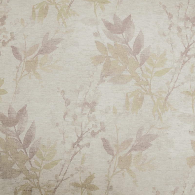 No. 918 Hilary Watercolor Floral Linen Blend Semi-Sheer Rod Pocket Curtain Panel, Single Panel
