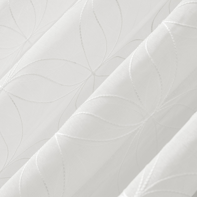 No. 918 Tamaryn Embroidered Trellis Sheer Rod Pocket Curtain Panel, Single Panel