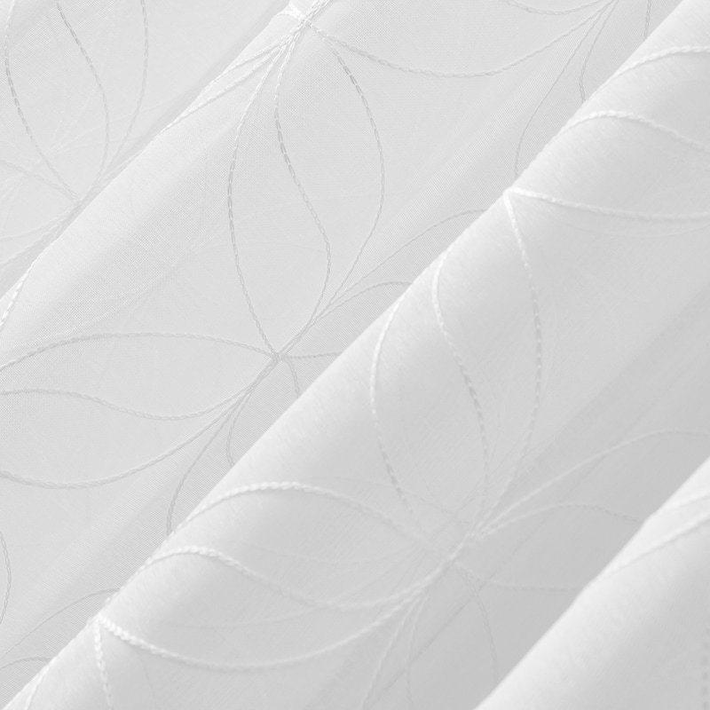 No. 918 Tamaryn Embroidered Trellis Sheer Rod Pocket Curtain Panel, Single Panel