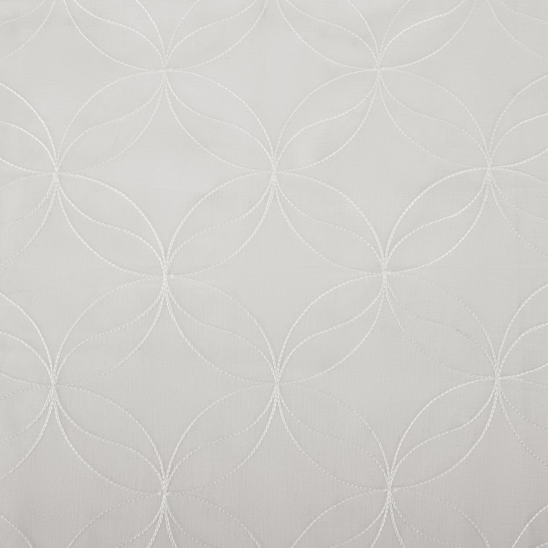 No. 918 Tamaryn Embroidered Trellis Sheer Rod Pocket Curtain Panel, Single Panel