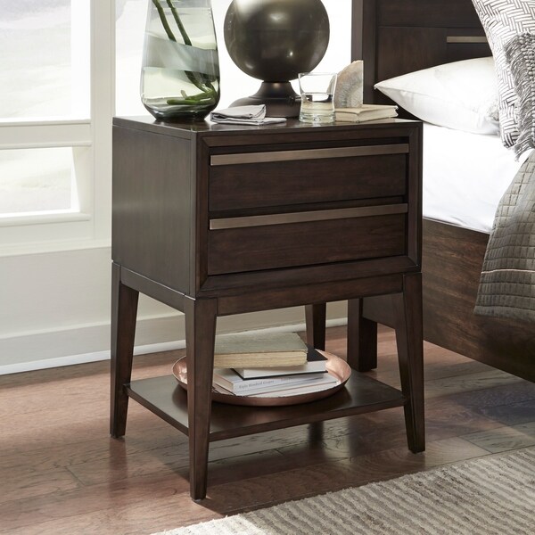 Magnussen B4769 Modern Geometry Wood Open Nightstand On Sale Overstock 29861564