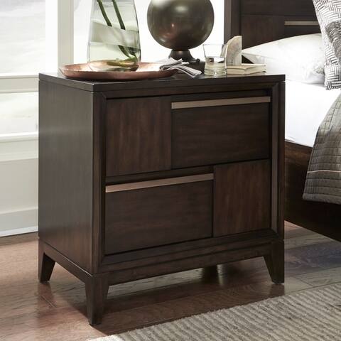 Magnussen B4769 Modern Geometry Wood Drawer Nightstand By Best 1