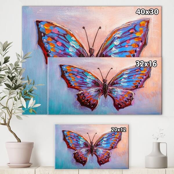 Shop Designart Oil Painting Beautiful Butterfly Cottage Canvas