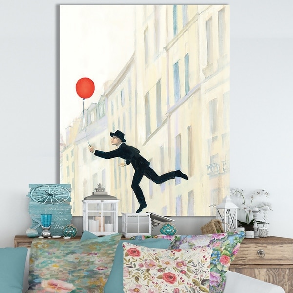 Designart 'RW Aloft In Paris III' Cottage Canvas Wall Art