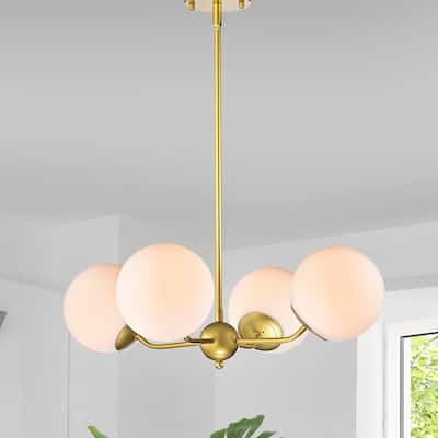 Dioneesha 4-Light Matte Gold Metal Chandelier