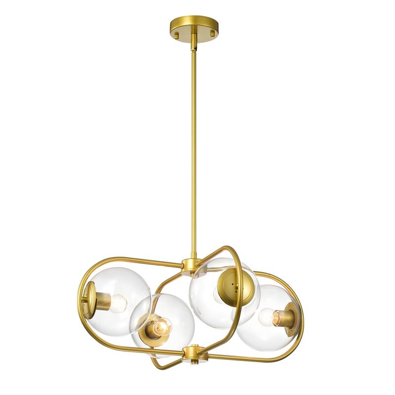Carson Carrington Yered 4-Light Matte Gold Metal Chandelier
