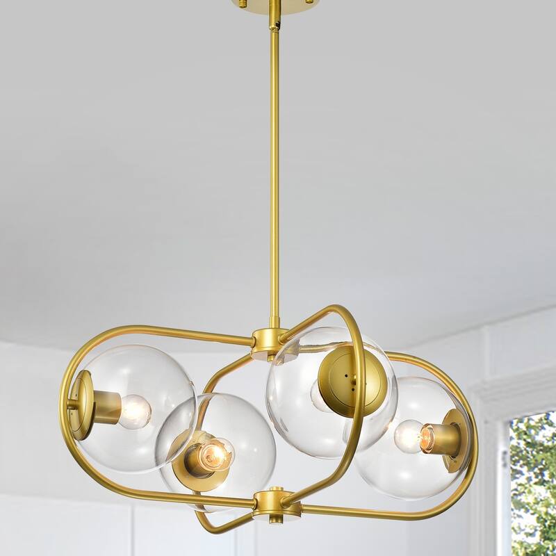 Carson Carrington Yered 4-Light Matte Gold Metal Chandelier
