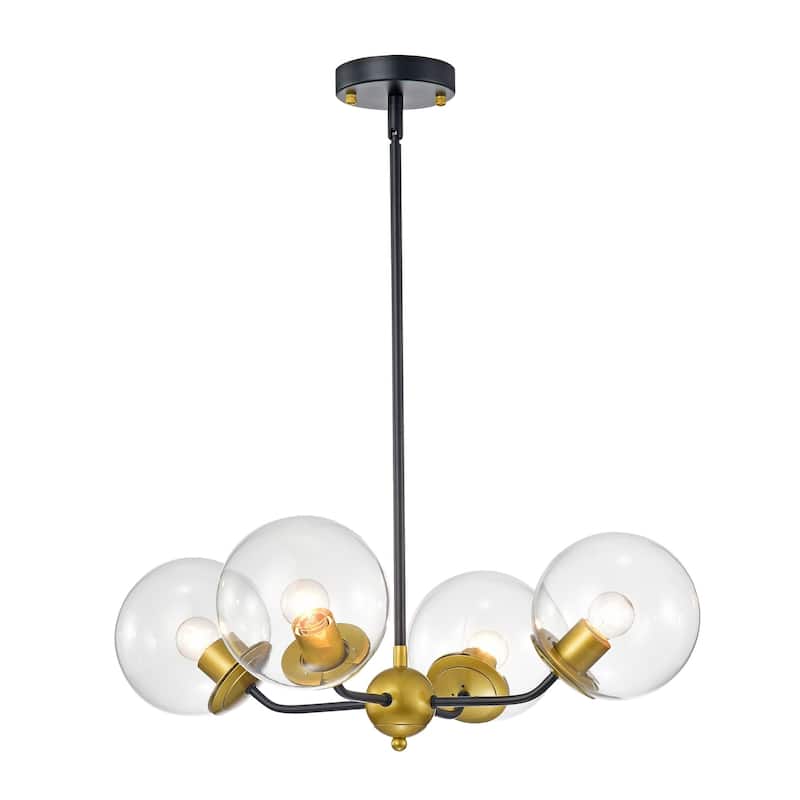 Carson Carrington Yfraden 4-Light Black and Gold Metal Chandelier