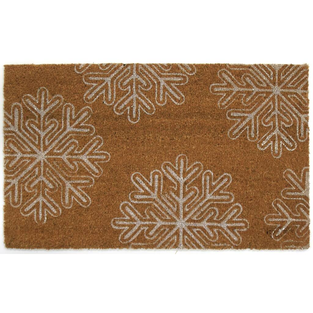 Snowflakes Coir Door Mat - 18W x 30L