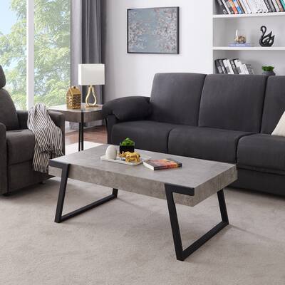Carbon Loft Galen Modern Concrete-look and Metal Cocktail Table