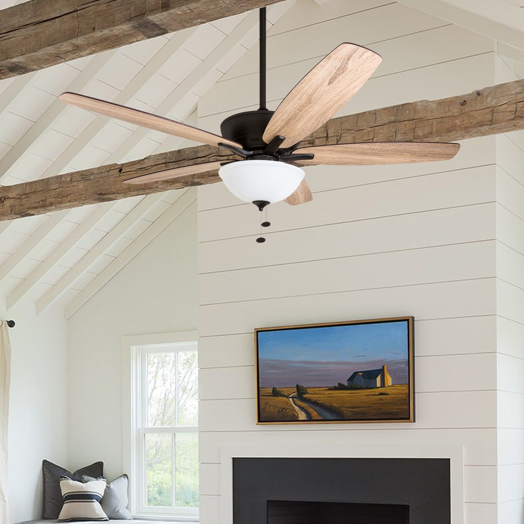 Prominence Home Denon Large Great Room Ceiling Fan Led Cased Denon Large Great Room Ceiling Fan