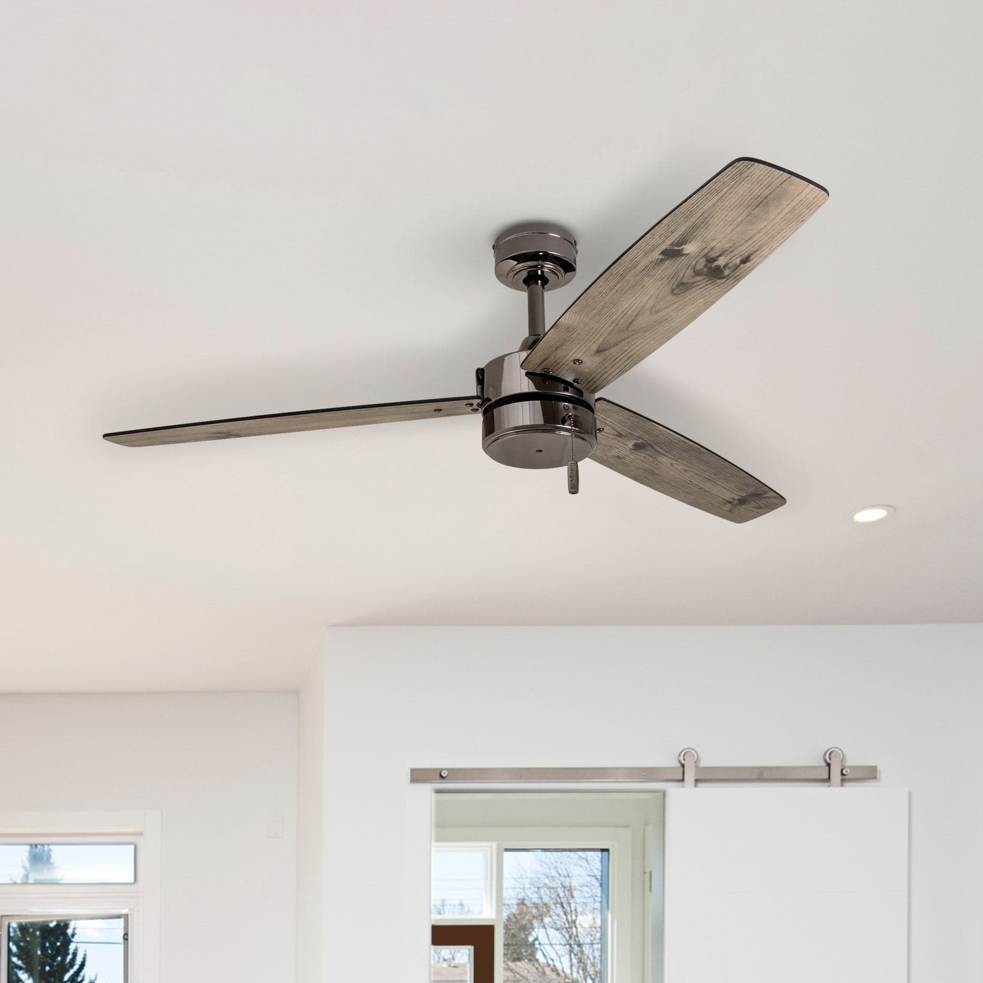 Prominence Home Journal Indoor Outdoor Ceiling Fan Damp Rated Contemporary Gun Metal 52 Inch