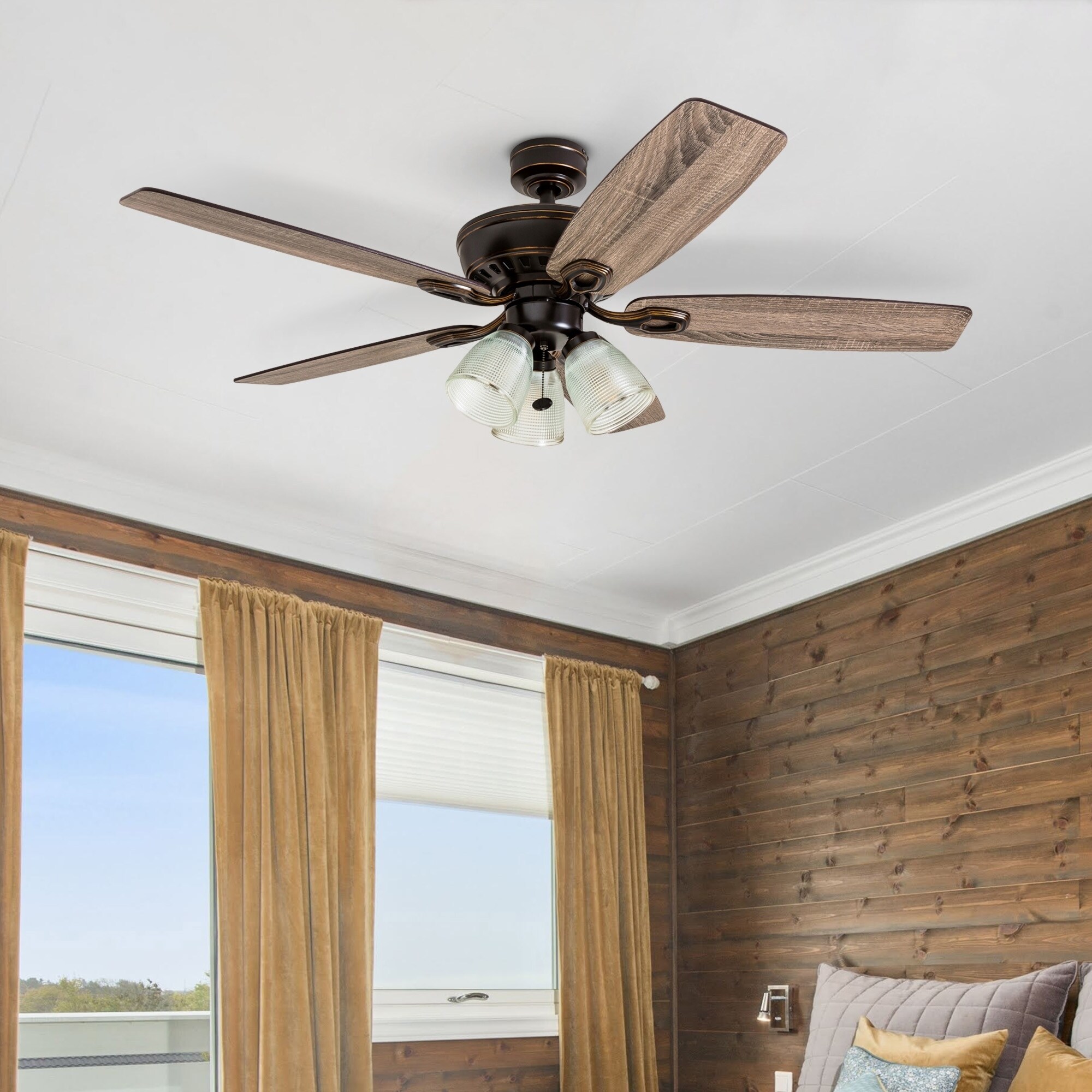 Shop Prominence Home Marston Ceiling Fan Farmhouse Oil Rubbed
