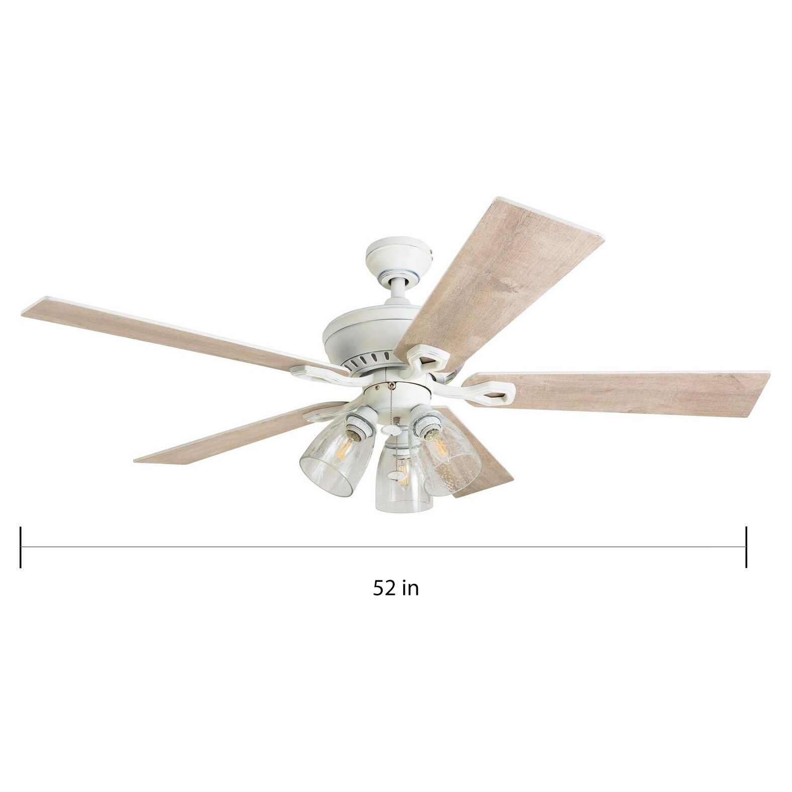 Shop The Gray Barn Grumio Distressed White 52 Inch Ceiling Fan