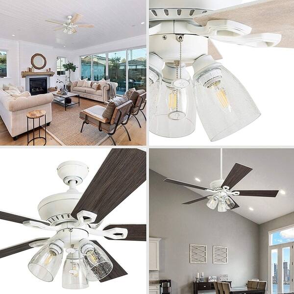 Shop The Gray Barn Grumio Distressed White 52 Inch Ceiling Fan