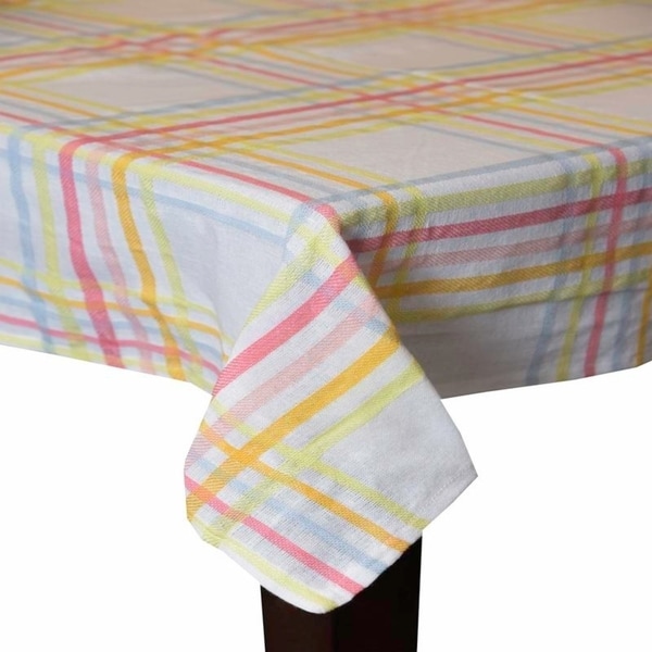 tuscan plaid laminated fabric tablecloth