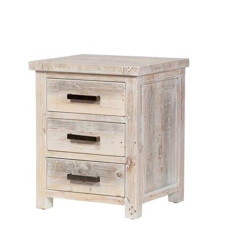 Stacy Reclaimed Pine Bedside Nightstand Table - Assembled