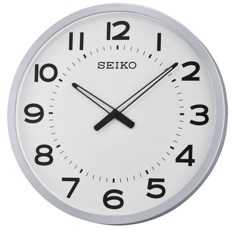 Seiko 20" Ultra-Modern Silver-Tone Framed Wall Clock