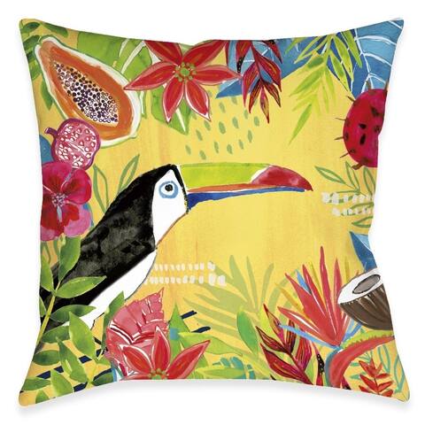 Tutti Fruity Toucan Outdoor Pillow