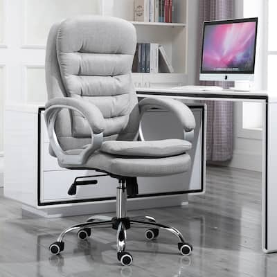 Vinsetto Adjustable Height Ergonomic High Back Home Office Chair with Armrests - Grey