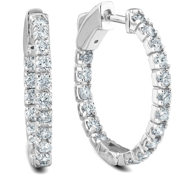 1.5 carat diamond hoop earrings