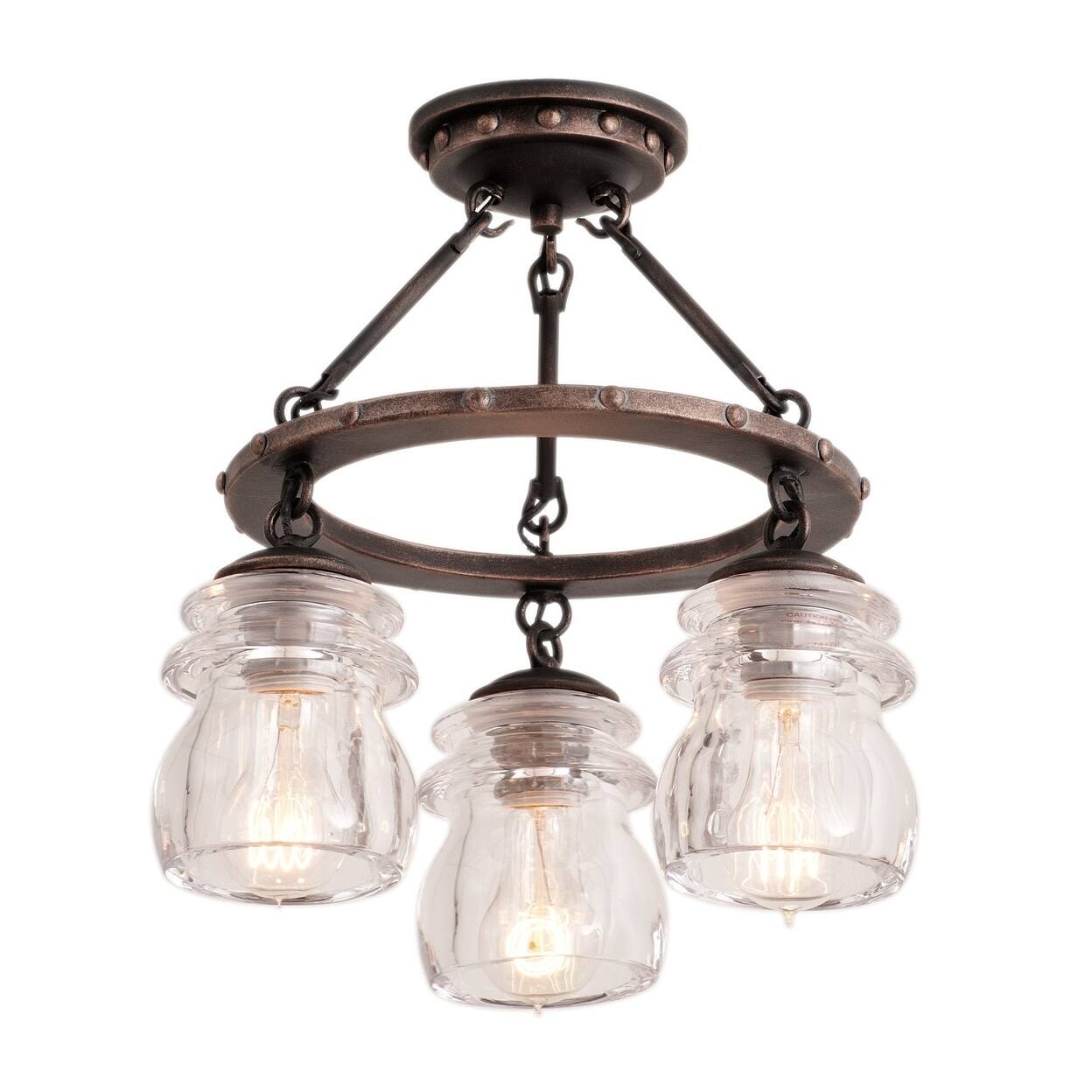 Brierfield 3 Light Semi Flush Mount - Chandeliers For Bedrooms by Overstock.com
