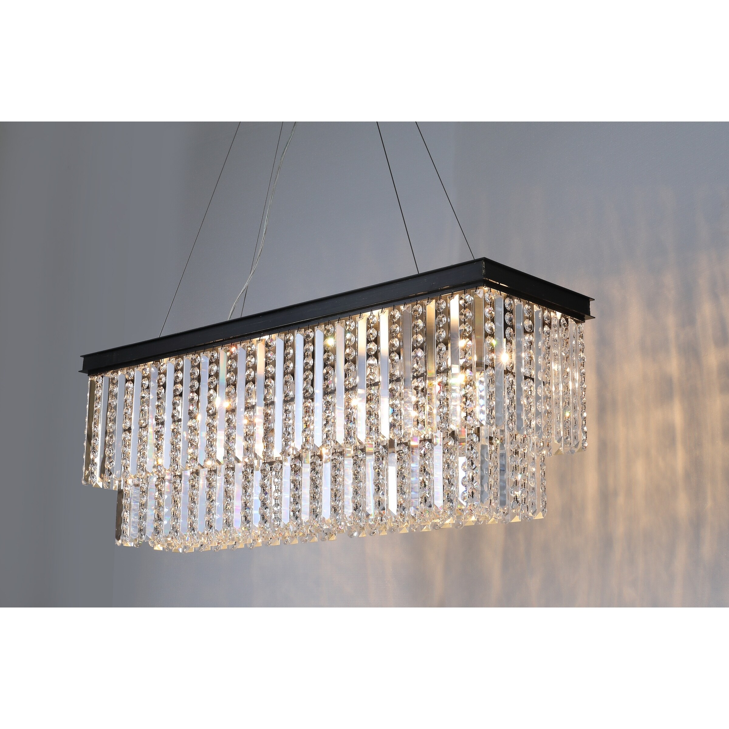 modern rectangular crystal chandelier