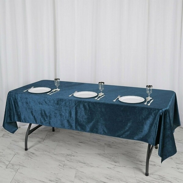 Premium Velvet Rectangle Tablecloth 60" x 102" Navy Blue