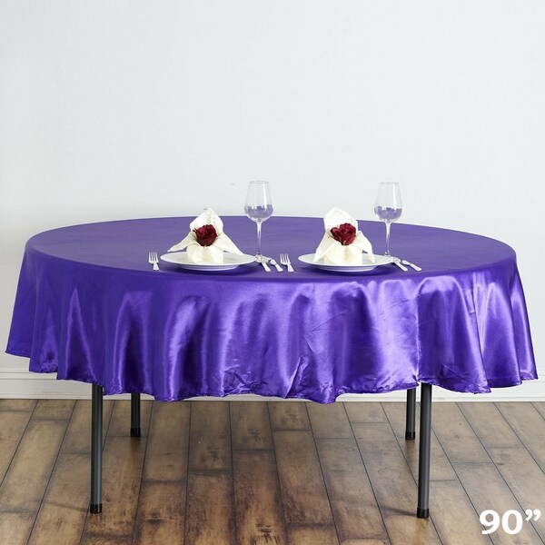 Satin Round Tablecloth 90" Purple