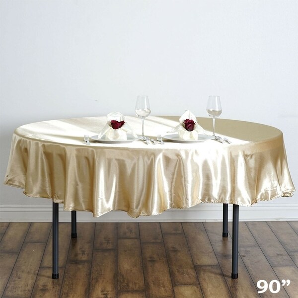 Satin Round Tablecloth 90" Champagne