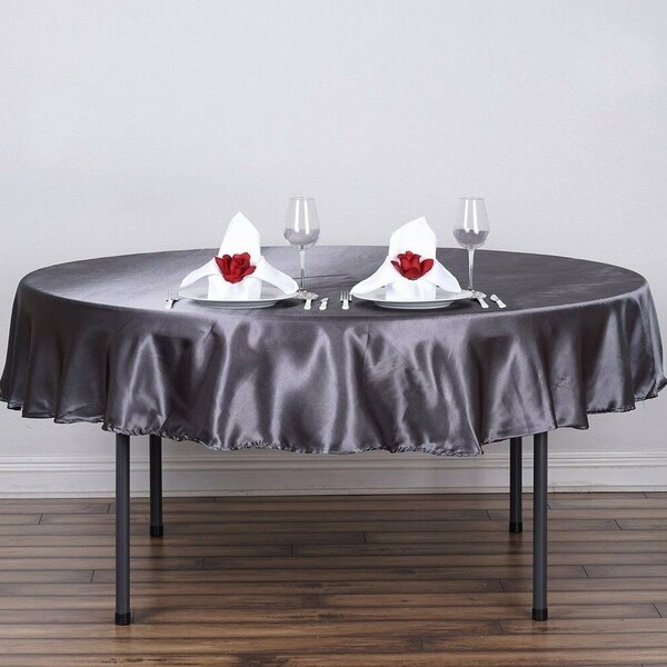 Satin Round Tablecloth 90" Grey