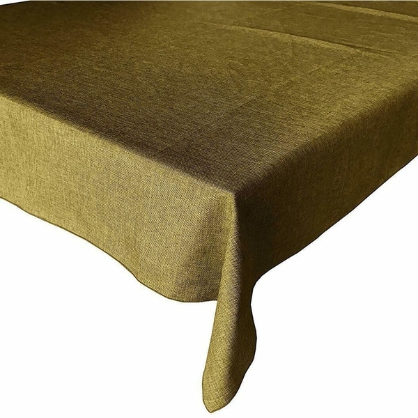 Faux Burlap Style Polyester Woven Tablecloth 48" x 48" Dark Gold