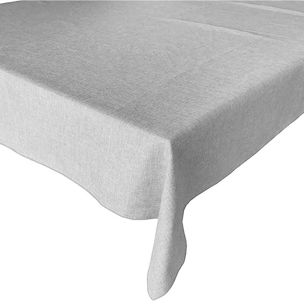 Faux Burlap Style Polyester Woven Tablecloth 48" x 48" Silver